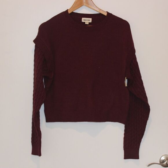 NEW Open Edit  Stitch Sleeve Cotton Blend Sweater Bunbury Women Small - Picture 2 of 12